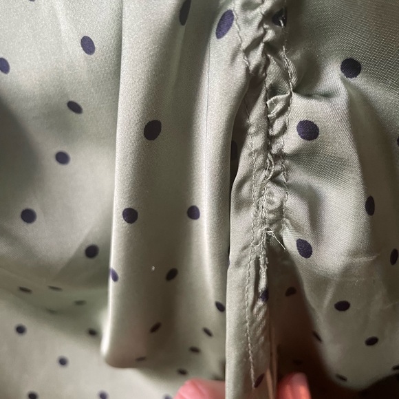 Zara green and black polka dot midi skirt - Picture 4 of 4